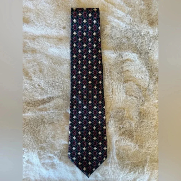 Oscar de la Renta 100% silk Abstract Tie 55.5" long couture vintage collection - Picture 5 of 9